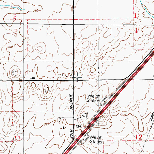 Topographic Map of Monk School (historical), IL