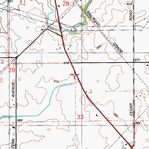 Topographic Map of Mud Creek School (historical), IL