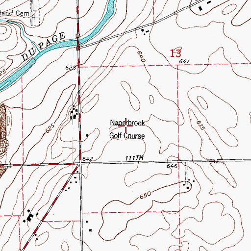 Topographic Map of Naperbrook Golf Course, IL