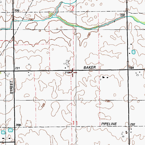 Topographic Map of Paton School (historical), IL