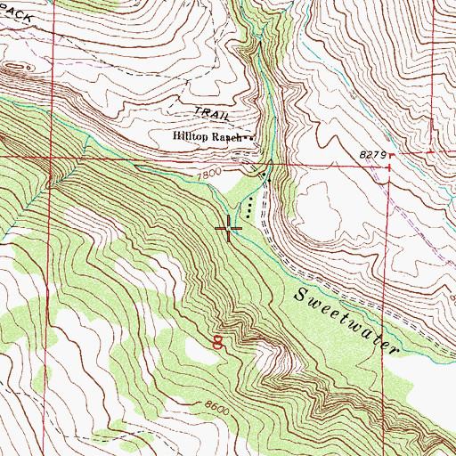 Topographic Map of Turret Creek, CO