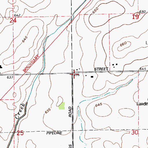 Topographic Map of Red School (historical), IL