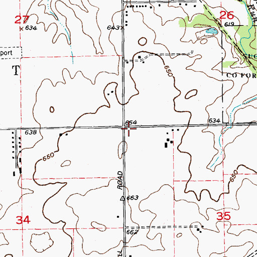Topographic Map of Rose Hill School (historical), IL