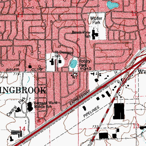 Topographic Map of Rotary Park, IL