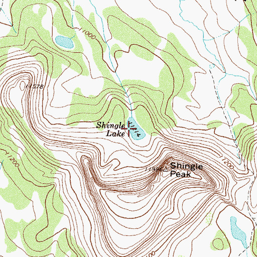 Topographic Map of Shingle Lake, CO