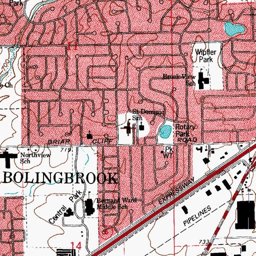 Topographic Map of Saint Dominic School, IL