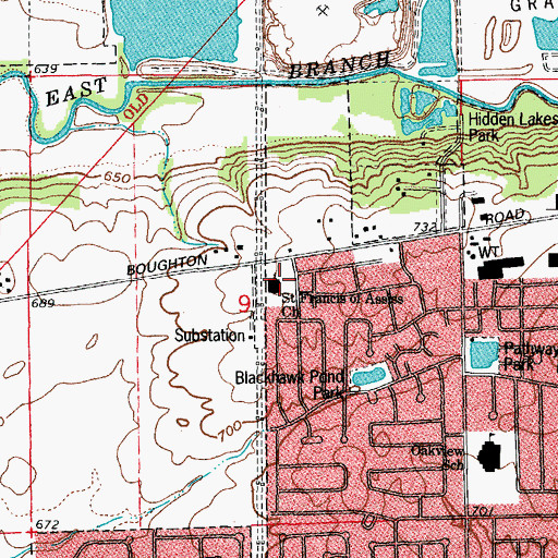 Topographic Map of Saint Francis Roman Catholic Church, IL