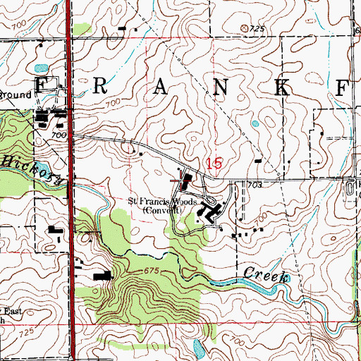 Topographic Map of Saint Francis Woods Convent, IL