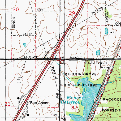 Topographic Map of Schannen School (historical), IL