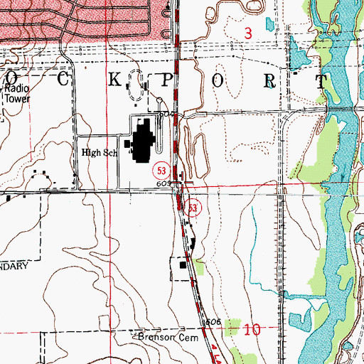 Topographic Map of School Number 96 (historical), IL