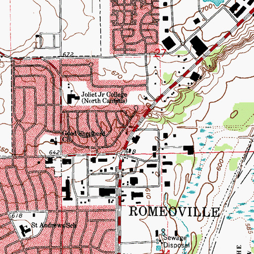 Topographic Map of Sprague School (historical), IL