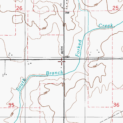 Topographic Map of Stassen School (historical), IL