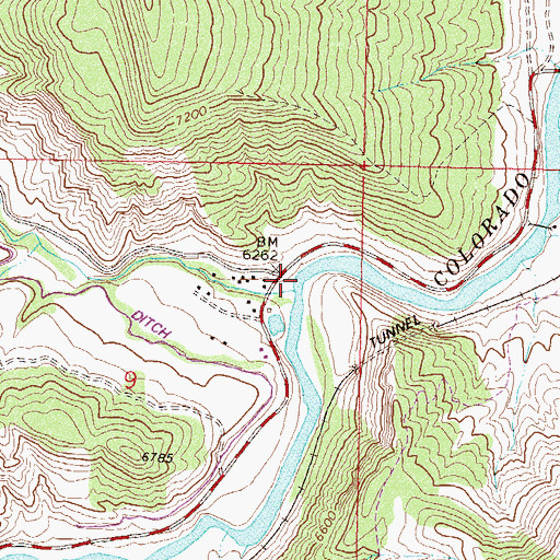 Topographic Map of Sweetwater Creek, CO