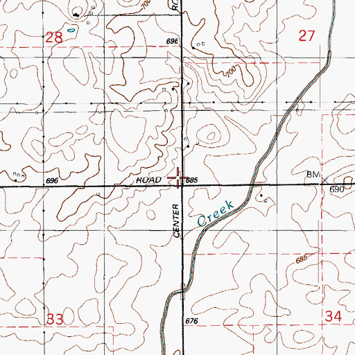 Topographic Map of Sunnyside School (historical), IL