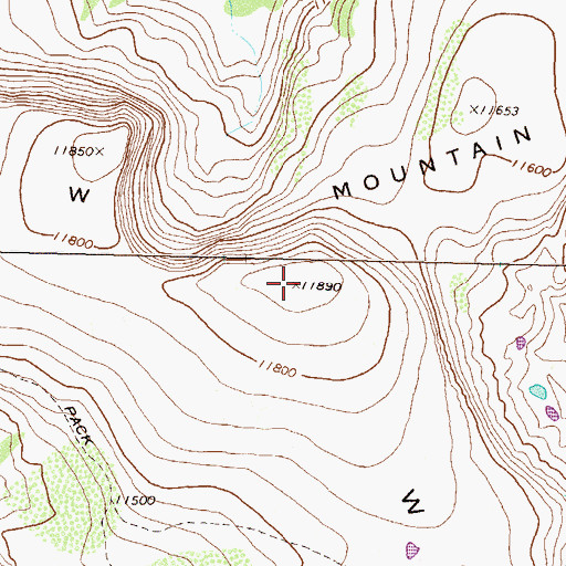 Topographic Map of W Mountain, CO