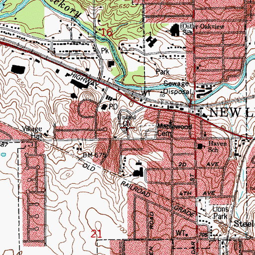 Topographic Map of United Methodist Church of New Lenox, IL