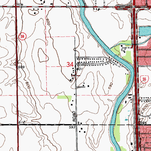 Topographic Map of Van Horn School (historical), IL