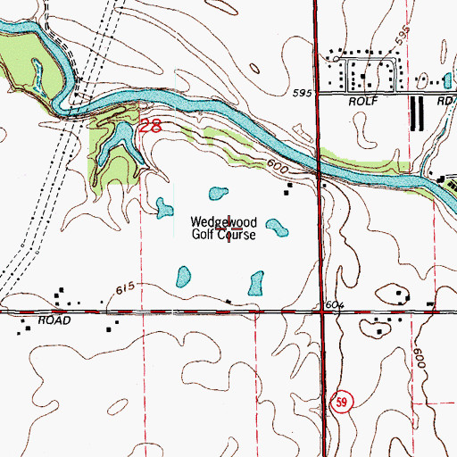 Topographic Map of Wedgewood Golf Course, IL