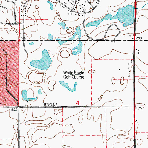 Topographic Map of White Eagle Golf Course, IL