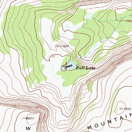 Topographic Map of Bull Lake, CO