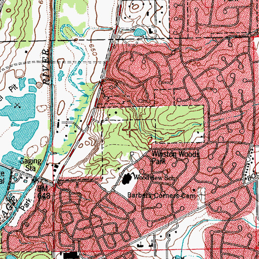 Topographic Map of Winston Woods Park, IL