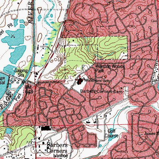 Topographic Map of Wood View Elementary School, IL