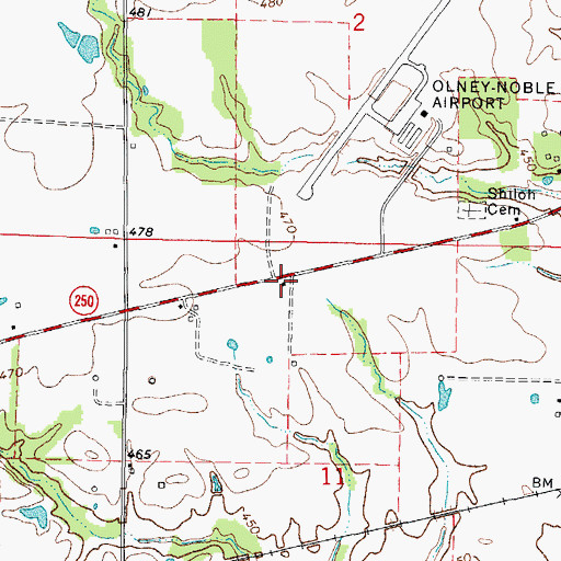 Topographic Map of Barlow School (historical), IL
