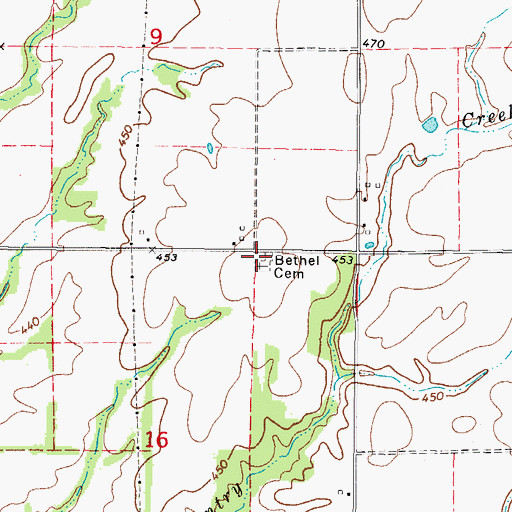 Topographic Map of Bethel Church (historical), IL