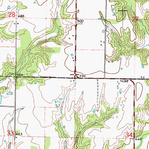 Topographic Map of Blackoak School (historical), IL