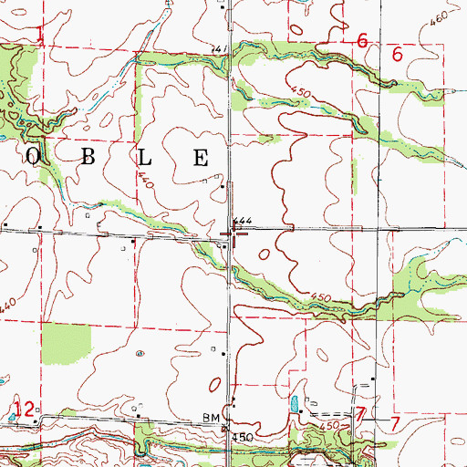 Topographic Map of Brushville School (historical), IL