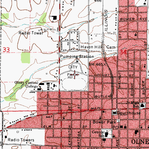 Topographic Map of City Park, IL