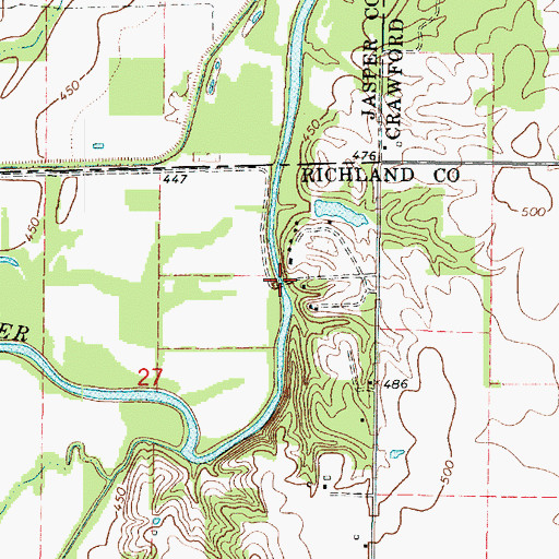 Topographic Map of Cow Ford Ferry (historical), IL