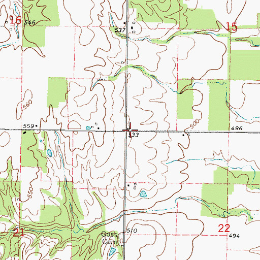 Topographic Map of Crum School (historical), IL