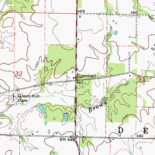 Topographic Map of Decker Townhall, IL