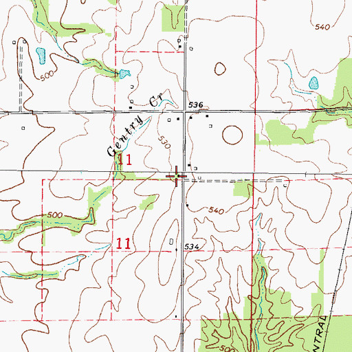 Topographic Map of Ensor School (historical), IL