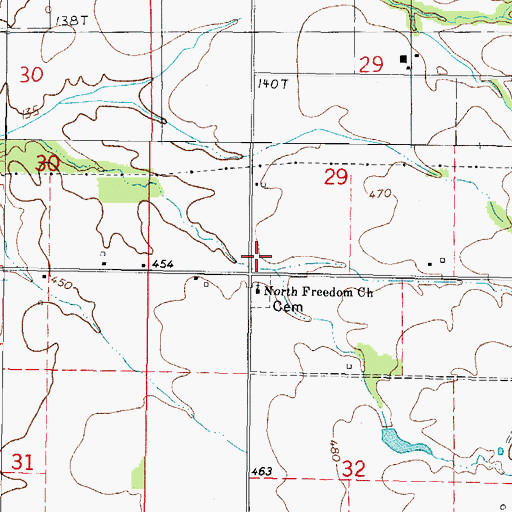 Topographic Map of Freedom School (historical), IL