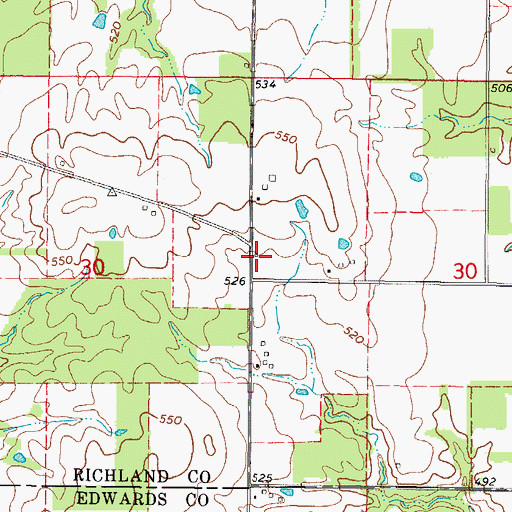 Topographic Map of Harrison School (historical), IL