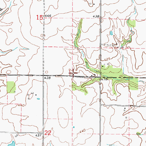 Topographic Map of Hedrick School (historical), IL