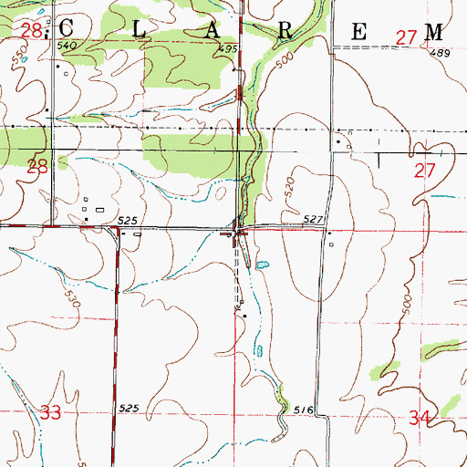 Topographic Map of Hickory Point School (historical), IL