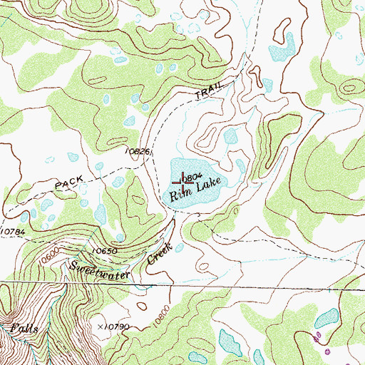 Topographic Map of Rim Lake, CO