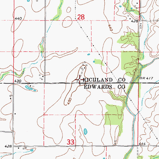 Topographic Map of Lone Oak School (historical), IL