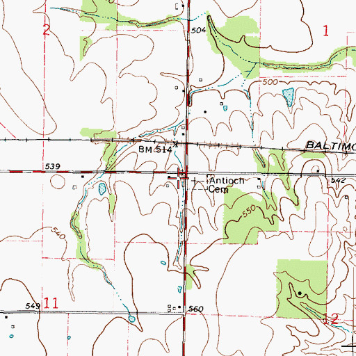 Topographic Map of Moore School (historical), IL