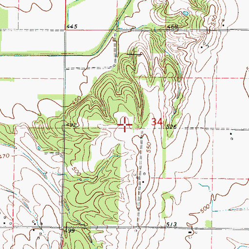 Topographic Map of Mount North School, IL