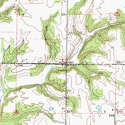 Topographic Map of Mulberry School (historical), IL