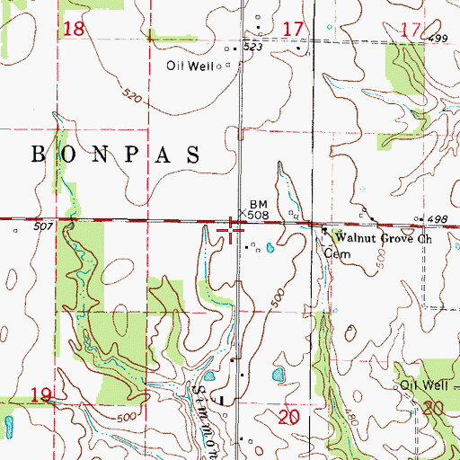 Topographic Map of Oak Grove School (historical), IL