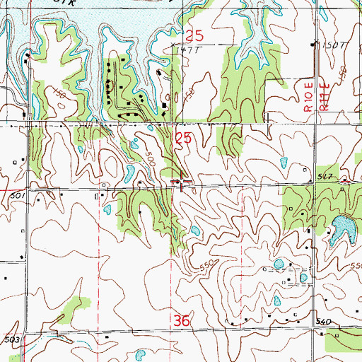 Topographic Map of Oak Ridge School (historical), IL