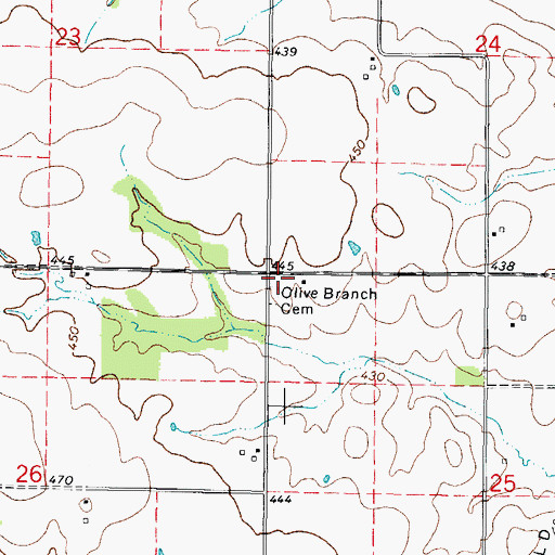 Topographic Map of Olive Branch Church (historical), IL