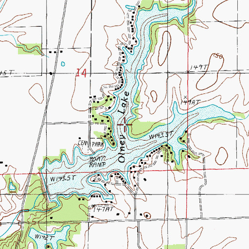 Topographic Map of Olney Lake, IL
