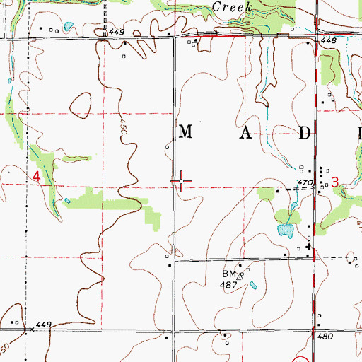 Topographic Map of Oregon School (historical), IL