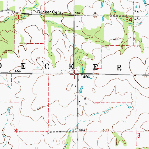 Topographic Map of Pleasant View Church (historical), IL